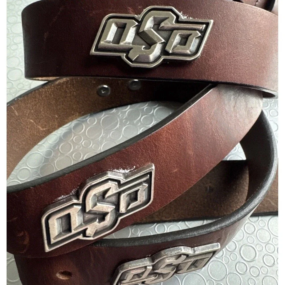 Oklahoma State University OSU Cowboys Leather Concho Belt Big & Tall - Size 50